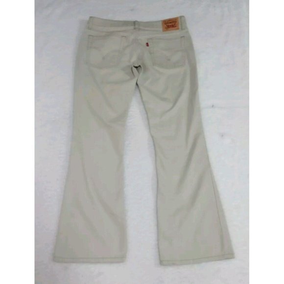 Levis 518 Superlow Stretch BootCut Jeans Women's Size 11 JR M Mid Rise Beige - Picture 3 of 8